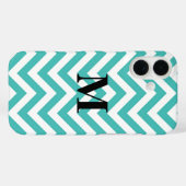 モノグラム入りブルーシェブロン Case-Mate iPhoneケース (裏面 (横))