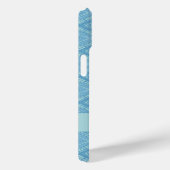 モノグラム入りブルー幾何学抽象パターン Case-Mate iPhoneケース (裏面 / 右)