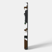 モノグラム入りヘラジカとクマのラスティック携帯ケース iPhoneケース (左側面)
