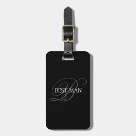 モノグラム入りベストマン ブラック グレー 荷物タグ ラゲッジタグ