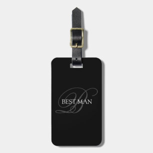 モノグラム入りベストマン ブラック グレー 荷物タグ ラゲッジタグ