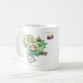 モノグラム入りベネズエラ水彩画マップ コーヒーマグカップ (正面左)