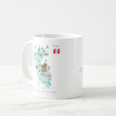 モノグラム入りペルー水彩画マップ コーヒーマグカップ (正面左)