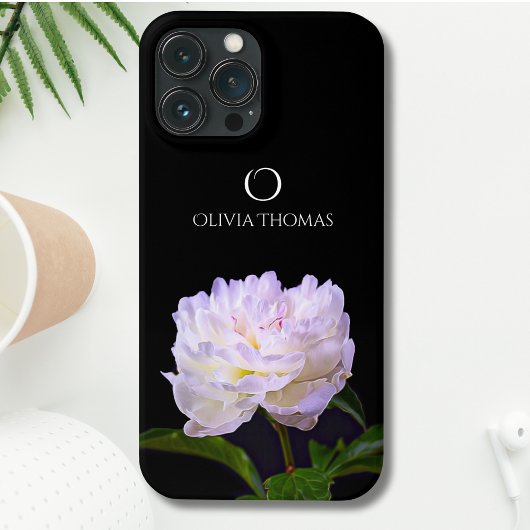 モノグラム入りホワイト・ボタンと名前 Case-Mate iPhoneケース