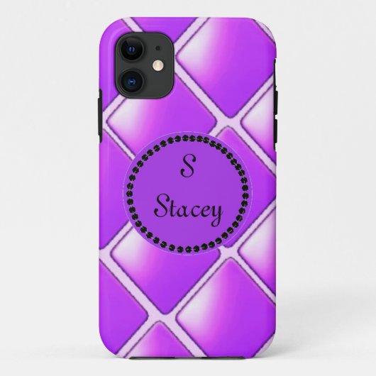 モノグラム入りボールドパープルダイヤモンド Case-Mate iPhoneケース (裏面)