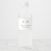 モノグラム入りモダンウェディング ペットボトルラベル (正面)