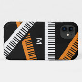 モノグラム入りモダンピアノ鍵盤デザイン Case-Mate iPhoneケース (裏面(横))