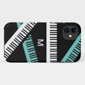 モノグラム入りモダンピアノ鍵盤デザイン Case-Mate iPhoneケース (裏面(横))