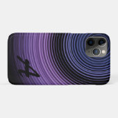 モノグラム入りモダンブルー抽象柄 Case-Mate iPhoneケース (裏面(横))