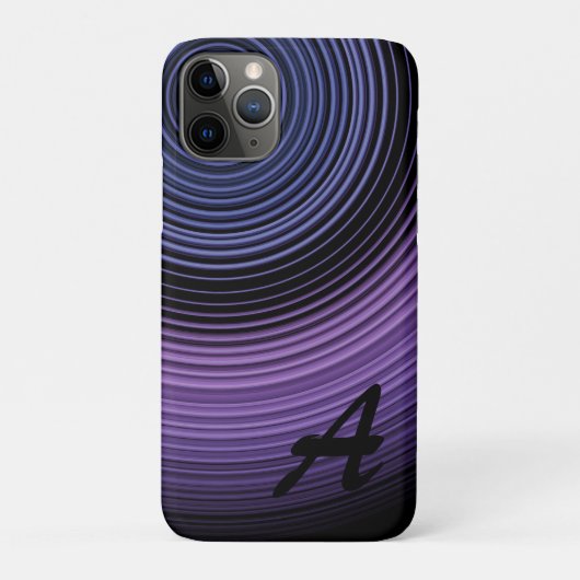 モノグラム入りモダンブルー抽象柄 Case-Mate iPhoneケース (裏)