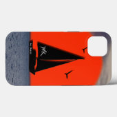 モノグラム入りヨット+船名表示 Case-Mate iPhoneケース (裏面 (横))