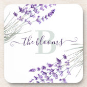 モノグラム入りラベンダー ハード プラスチック コースター (正面)