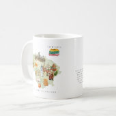 モノグラム入りリトアニア水彩イラストマップ コーヒーマグカップ (正面左)