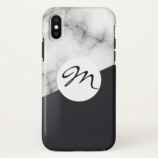 モノグラム入りレザーマーブル Case-Mate iPhoneケース (裏面)