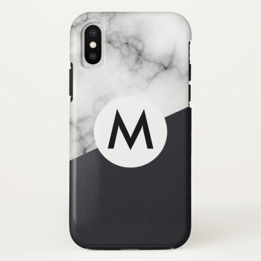 モノグラム入りレザーマーブル Case-Mate iPhoneケース (裏面)