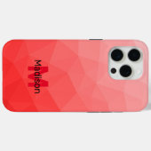 モノグラム入りレッドオンブレ幾何学メッシュパターン Case-Mate iPhoneケース (裏面 (横))