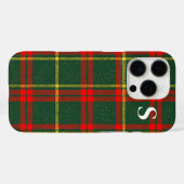 モノグラム入りレッドグリーンのタータンチェック柄  Case-Mate iPhoneケース (裏面 (横))