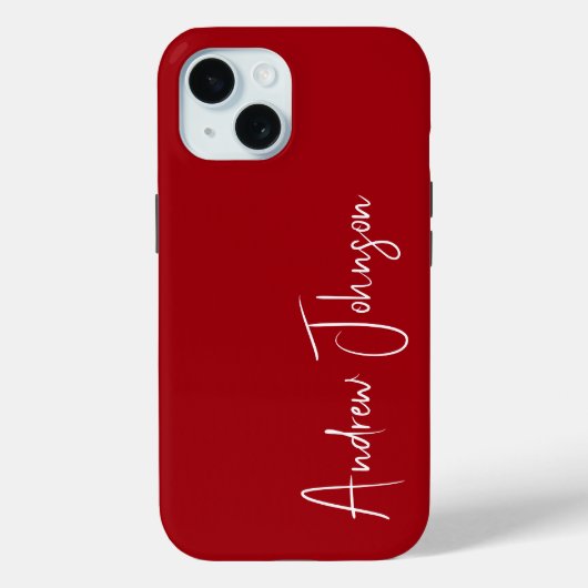 モノグラム入りレッド Case-Mate iPhoneケース (裏面)