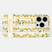 モノグラム入りレモンのつるとキュートなリボン Case-Mate iPhoneケース (裏面 (横))