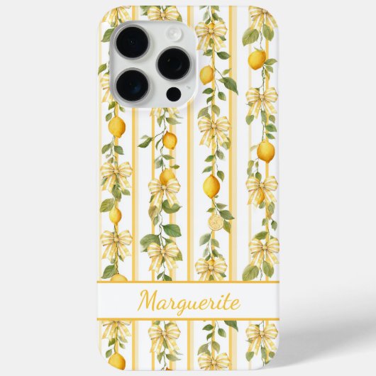 モノグラム入りレモンのつるコケットボウズ Case-Mate iPhoneケース (裏面)