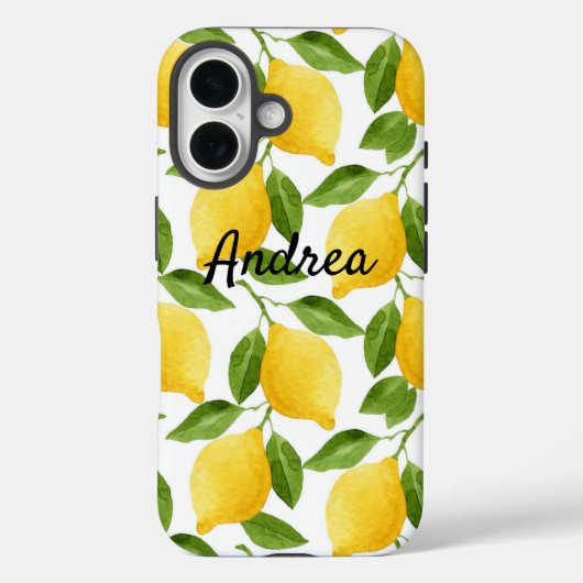 モノグラム入りレモンのiPhoneケース Case-Mate iPhoneケース (裏面)
