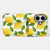 モノグラム入りレモンのiPhoneケース Case-Mate iPhoneケース (裏面 (横))