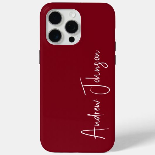 モノグラム入りワインレッド Case-Mate iPhoneケース (裏面)