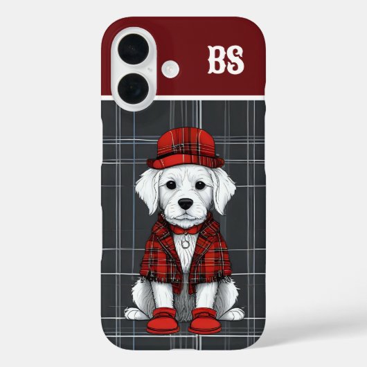 モノグラム入り伝統的なスコットランド風の犬 - プリント柄 Case-Mate iPhoneケース (裏面)