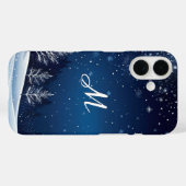 モノグラム入り冬の夜の雪景色 Case-Mate iPhoneケース (裏面 (横))