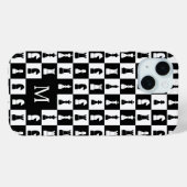 モノグラム入り大理石調チェス柄 Case-Mate iPhoneケース (裏面 (横))