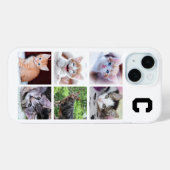 モノグラム入り家族とペットの6枚のスクエアフォトコラージュ Case-Mate iPhoneケース (裏面 (横))