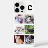 モノグラム入り家族ペット6枚のスクエアフォトコラージュ Case-Mate iPhoneケース (裏面)