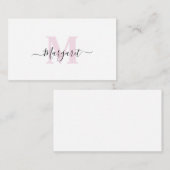 モノグラム入り手描きスクリプト名（ピンク・ルージュ） ノートカード (正面/裏面)