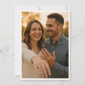 モノグラム入り月桂樹のリースと写真の結婚式 招待状 (裏面)