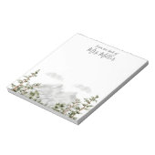 モノグラム入り水彩画の山と森 ノートパッド (回転)