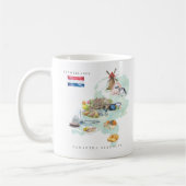 モノグラム入り水彩画風オランダ地図デザイン コーヒーマグカップ (左)
