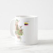 モノグラム入り水彩画風コロンビア地図 コーヒーマグカップ (正面左)