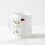 モノグラム入り水彩画風ドイツ地図 コーヒーマグカップ (正面左)
