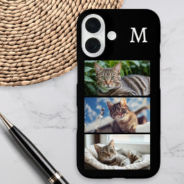 モノグラム入り猫愛好者ペット写真ギャラリー iPhone 16ケース