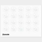モノグラム入り結婚式のホワイト＆セージグリーン ラウンドシール (シート)