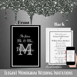 モノグラム入り結婚式招待状 Mr. & Mrs. 招待状