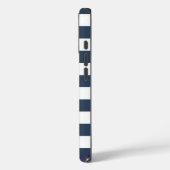 モノグラム入り青と白のストライプ携帯ケース Case-Mate iPhoneケース (裏面 / 左)