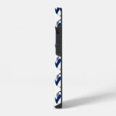 モノグラム入り青灰色バレーボール柄 iPhoneケース (左側面)