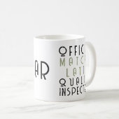 モノグラム入り面白い黒緑抹茶ラテに情熱を コーヒーマグカップ (正面右)