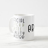 モノグラム入り面白い黒緑抹茶ラテに情熱を コーヒーマグカップ (正面左)
