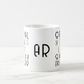 モノグラム入り面白い黒緑抹茶ラテに情熱を コーヒーマグカップ (中央)