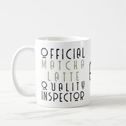モノグラム入り面白い黒緑抹茶ラテに情熱を コーヒーマグカップ (左)