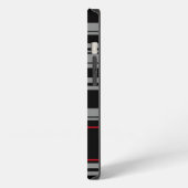 モノグラム入り黒白チェック柄 iPhoneケース (左側面)