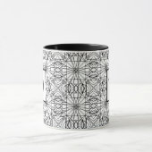 モノグラム入り黒白模様 (両面) マグカップ (中央)