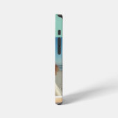 モノグラム入り5枚のフォトコラージュ ティール iPhoneケース (左側面)